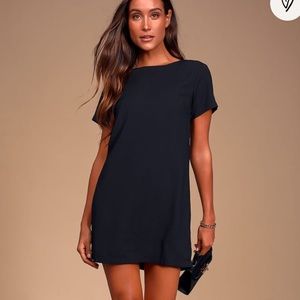 Lulus Black Shift Dress - Medium